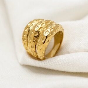 Textured Dome Ring – 18K Gold Plated